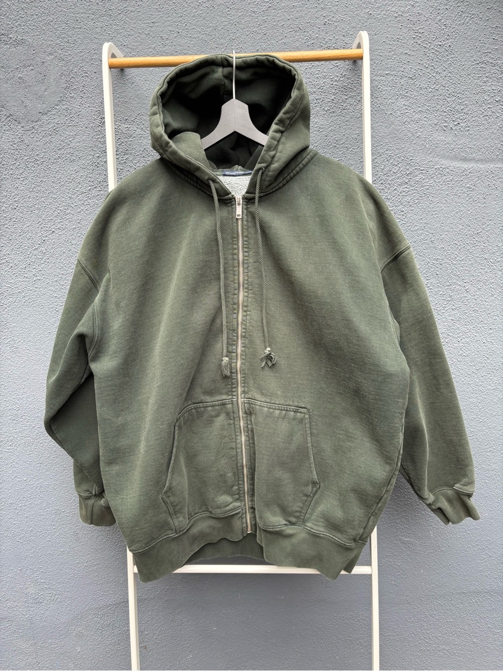 Brandy Melville Dark Olive Zip-Up Hoodie